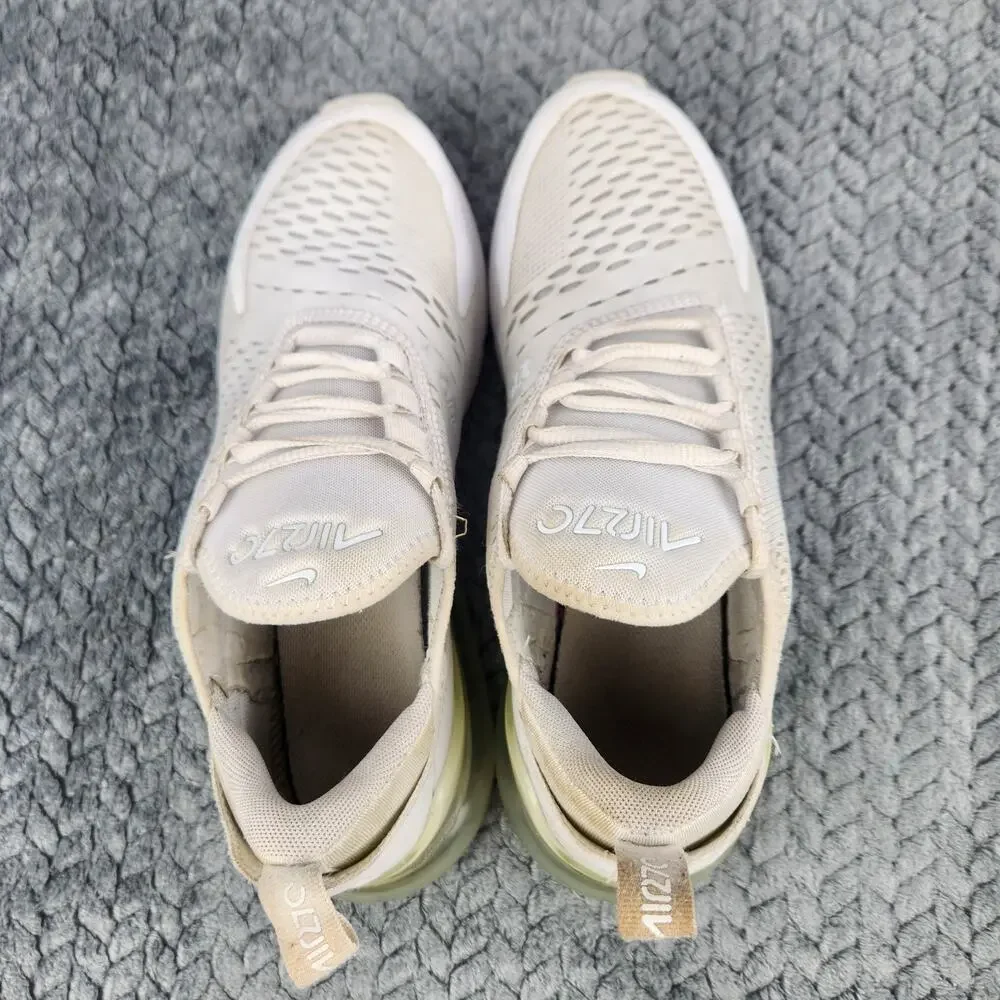 Nike Air Max 270 White Woman Lace-Up Comfort Running Shoes 943345-103 SZ 7Y